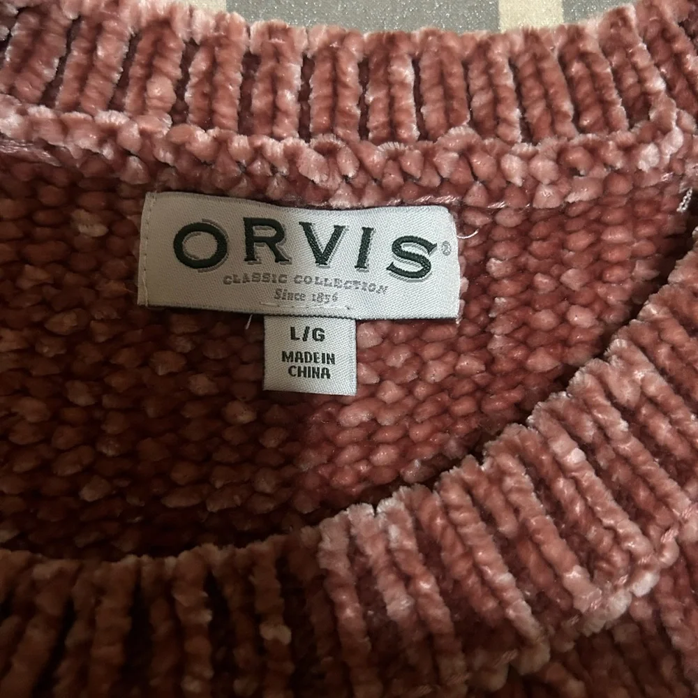 Orvis Women's Velvet Brown Crew Neck Sweater - Picture 2 of 2
